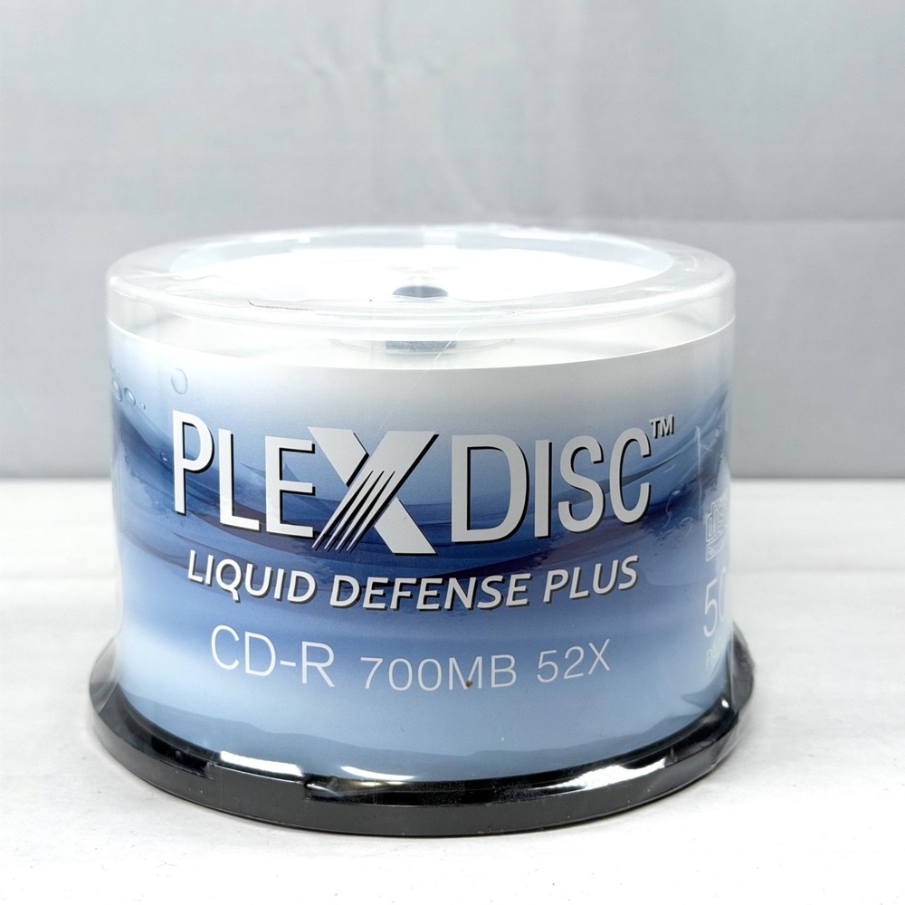50 PC PlexDisc 52X 700 MB CD-R Water Resistant White Inkjet Printable 641-C14